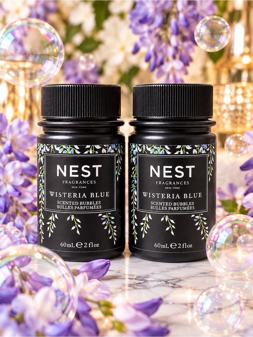 NEST Wisteria Blue Scented Blowing Bubbles 2 oz Lot of 2 Rare
